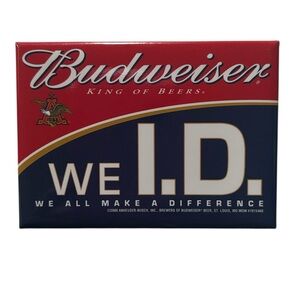 Budweiser | King of Beers We I.D. We all make a difference pin | Bar Life Staff